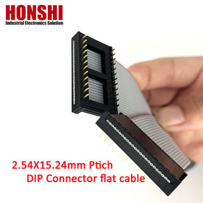 Conector masculino de IDC 6 8 10 12 14 16 18 26 40 Pin 2,54 mm Cajo de cinta plana con empalme