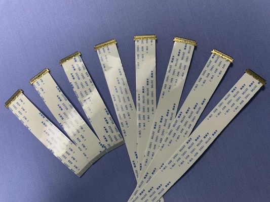 Material de aislamiento PET 0,5 mm Cable FFC plano UL20624 80c 60v 20 pin Cable de cinta de FPC