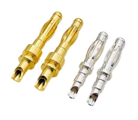 Tamaño personalizado 4 mm Conector de plomo masculino con dorado y sudario roscado garantizado