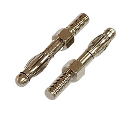 Tamaño personalizado 4 mm Conector de plomo masculino con dorado y sudario roscado garantizado