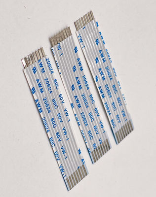 Cable electrónico plano flexible de 8 pines Revestido de oro de 1,25 mm 10 cm Cable FFC UL20624 80C 60V