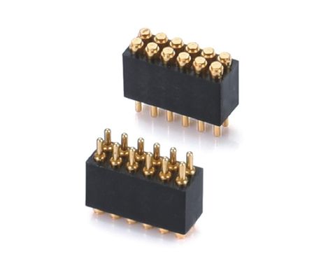 1.27mm H3.8mm Pogo Pin Connector Latón C6801 Material 12 pin conector con precisión