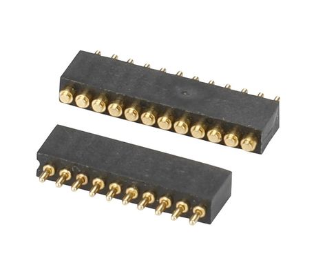 1.27mm H3.8mm Pogo Pin Connector Latón C6801 Material 12 pin conector con precisión
