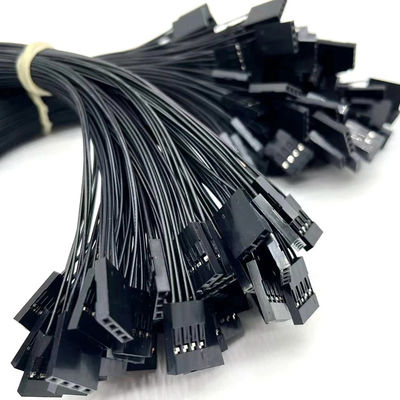 2.54mm Pitch 4 Pin Dupont Cable Asamblea UL1007 24awg Negro longitud personalizada