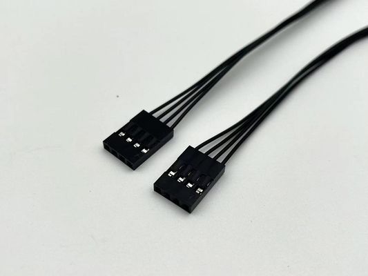 2.54mm Pitch 4 Pin Dupont Cable Asamblea UL1007 24awg Negro longitud personalizada
