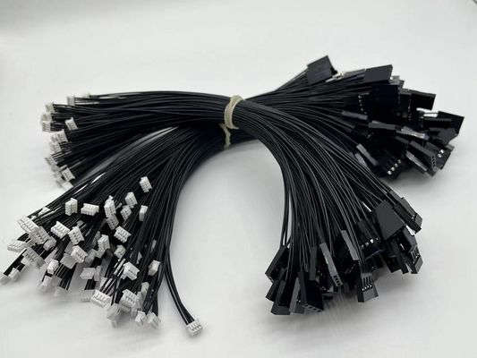 2.54mm Pitch 4 Pin Dupont Cable Asamblea UL1007 24awg Negro longitud personalizada