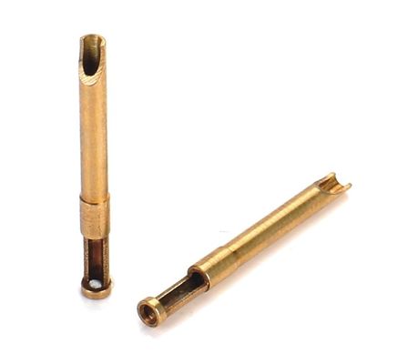 OEM CNC de latón Machined Pins Contactos Automático Proceso del torno Tamaño personalizado
