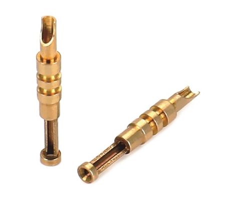 OEM CNC de latón Machined Pins Contactos Automático Proceso del torno Tamaño personalizado