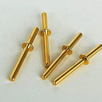 Pinos mecanizados de latón con chapa de oro 1.6x20 mm para centro de mecanizado vertical CNC