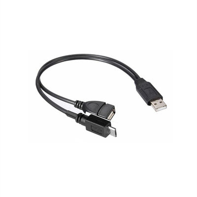 USB 2.0 Splitter de hombre a mujer Micro B USB C Cable Revestido de oro para teléfonos móviles