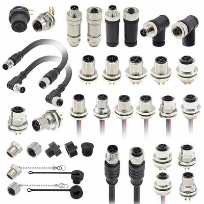 Conectores de alambre circular IP67 impermeables tipo DIN conector masculino 2 3 4 5 6 8 10 12 pin