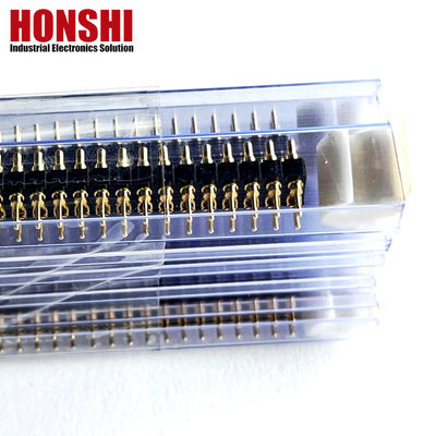 Conector de pin Pogo femenino 6P Revestido de oro H2.5 Tipo de contacto de latón para PCB de alta corriente