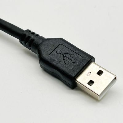 1m Black USB Molded Cable Assembly UL2725 28Awg para sincronización y carga rápida de datos