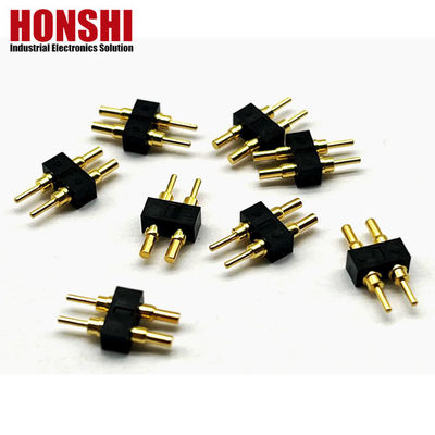 Conector de pin Pogo femenino 6P Revestido de oro H2.5 Tipo de contacto de latón para PCB de alta corriente