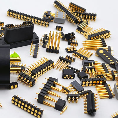 Conector de pin Pogo femenino 6P Revestido de oro H2.5 Tipo de contacto de latón para PCB de alta corriente
