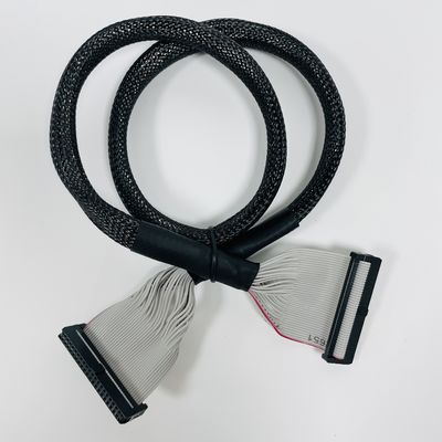 Cable plano negro de 2.54 mm personalizado con 6 pines - 64 pines