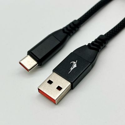 Cable USB tipo C UL2725 negro USB 2.0 Un conector masculino con chapa dorada