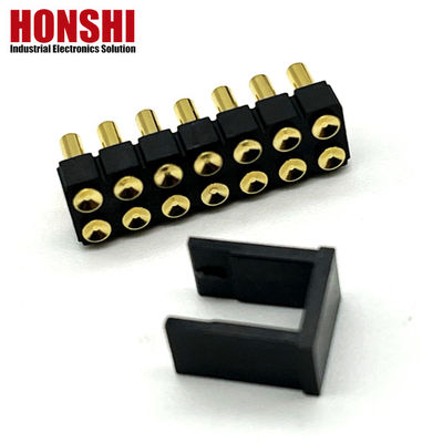 2.54mm Conector de pin Pogo de alta corriente Femenino 2x7P Revestido de oro H2.5 SMT Tipo para PCB