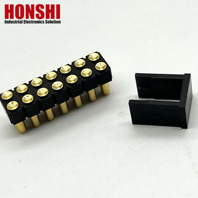 2.54mm Conector de pin Pogo de alta corriente Femenino 2x7P Revestido de oro H2.5 SMT Tipo para PCB