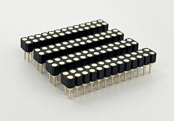 2.54mm PCB de doble fila H3.0mm 7.4mm de latón recto Conector de cabeza femenino redondo mecanizado