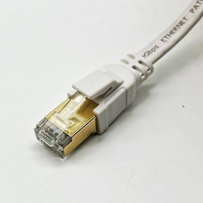 Cable Ethernet blanco de 1m Cat8 personalizado para conexión a red Cable LAN de conector Rj45
