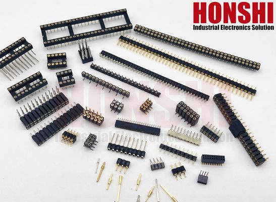 Encabezado con oro encabezado con pines mecanizados 2.54mm SMT SMD Conector de PCB de ángulo recto de doble fila