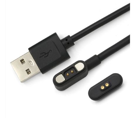 Cable de carga de alta corriente 3.0a USB 2 pin Adaptador de carga de energía circular Pogo pin magnético