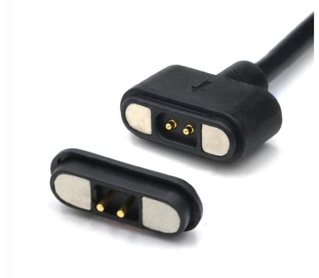 Cable de carga de alta corriente 3.0a USB 2 pin Adaptador de carga de energía circular Pogo pin magnético