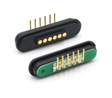DC12V Pogo Pin magnético impermeable con conector de carga de resorte con ángulo derecho