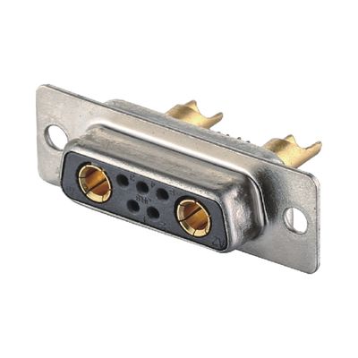 2 - 64 Pin Power D Sub Conector masculino 3W3 Tipo de soldadura negro / azul de latón empapado