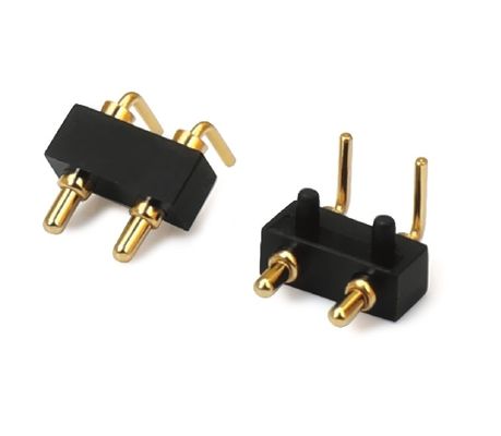 3.0mm 2pin Pogopin masculino con conector a prueba de agua de una sola fila con ángulo derecho
