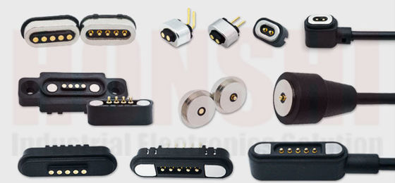 Conector de pin de Pogo magnético de alta corriente 1A 2A 3A 5A 10A cargado con resorte