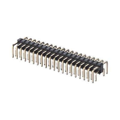 1.27mm Pitch en ángulo recto Conector de tabla a tabla 2 - 50 pines Conector de cabeza de pines de latón
