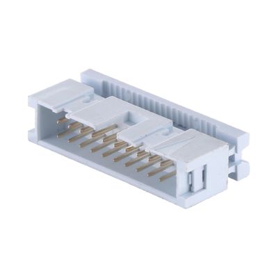 Revestimiento de estaño de oro 2.54mm Caja de cabezal PBT latón 6P - 64P IDC Board To Wire Connector