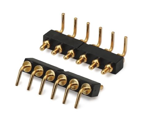 2.54mm Pitch Hombre 5 pines de conector de PCB de resorte cargado Pogo Pin conector Tipo de inmersión