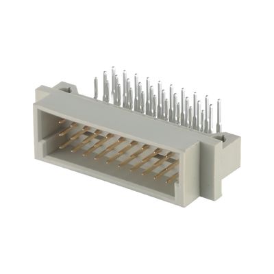 Din 41612 30 pines de ángulo derecho conector de pines masculinos a través del agujero 3 filas PCB vertical