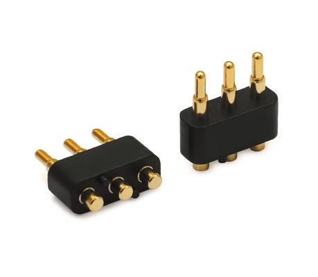 3.0 mm de anchura 3pin Revestido de oro SMT Tipo de automóvil de latón Pogo Pin conector para PCB