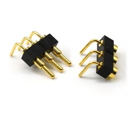 3.0 mm de anchura 3pin Revestido de oro SMT Tipo de automóvil de latón Pogo Pin conector para PCB