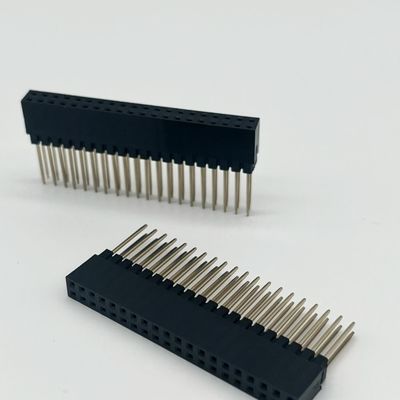 2.54mm Pitch Conector de cabecera femenino 8.5mm altura doble fila 180 grados de inmersión para PCB