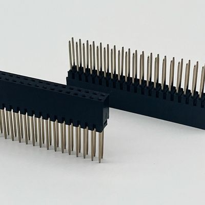 2.54mm Pitch Conector de cabecera femenino 8.5mm altura doble fila 180 grados de inmersión para PCB