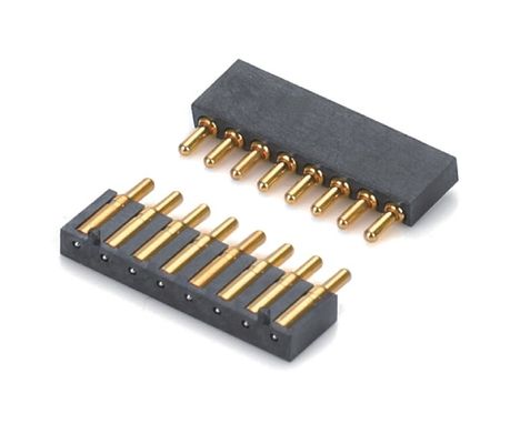 2.5mm de latón C6801 3 pin SMT Tipo de cabeza masculino Pogo Pin Conector negro de plástico