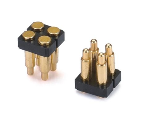 2.5mm 4 Pin Pogo conector H3.5mm SMT Tipo de oro Revestido de latón Pogo conector