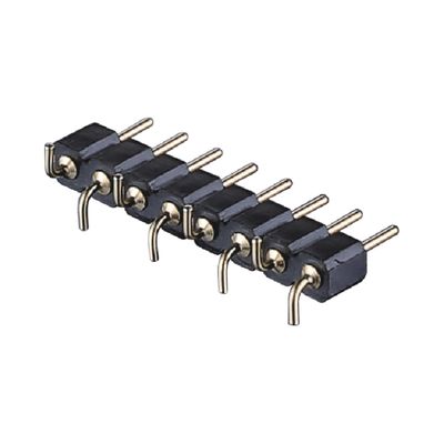 Encabezado con oro encabezado con pines mecanizados 2.54mm SMT SMD Conector de PCB de ángulo recto de doble fila
