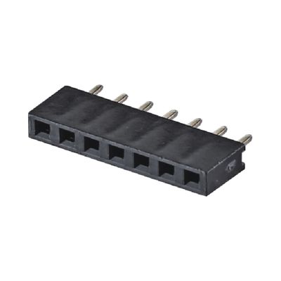 Conector de cabecera femenino 1 * 40 PA6T Conector de ángulo derecho negro 2.54mm Pitch H8.5mm