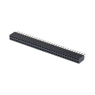 Conector de cabecera femenino 1 * 40 PA6T Conector de ángulo derecho negro 2.54mm Pitch H8.5mm