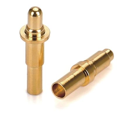 Soldador masculino 9.5mm Pogo Pin Conector de latón 3.2mm altura de resorte cargado de oro