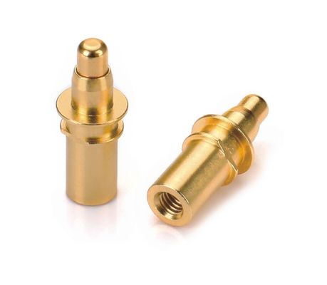 Soldador masculino 9.5mm Pogo Pin Conector de latón 3.2mm altura de resorte cargado de oro