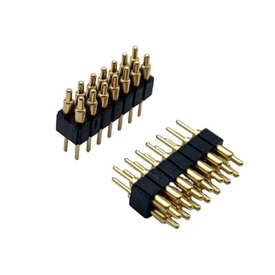 2.54mm H2.5 2x7Pin Pogo Pin Conector de latón de resorte cargado electrónico de borradura recta PCB