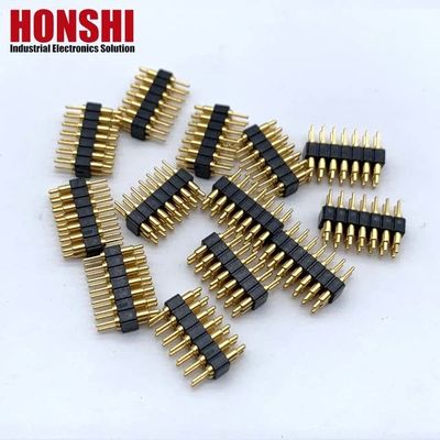 2.54mm H2.5 2x7Pin Pogo Pin Conector de latón de resorte cargado electrónico de borradura recta PCB