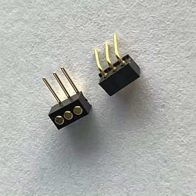 1.27mm 3pin Conector de pin Pogo de ángulo derecho tipo de bronce de resorte